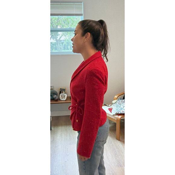 Bigio Collection women's Wrap Jacket Blazer with Tie Detail Size 4 - Picture 6 of 10